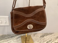 VGT Boho Festival 1960s 1970s Suede Leather Shoulder Bag Purse Leather Read