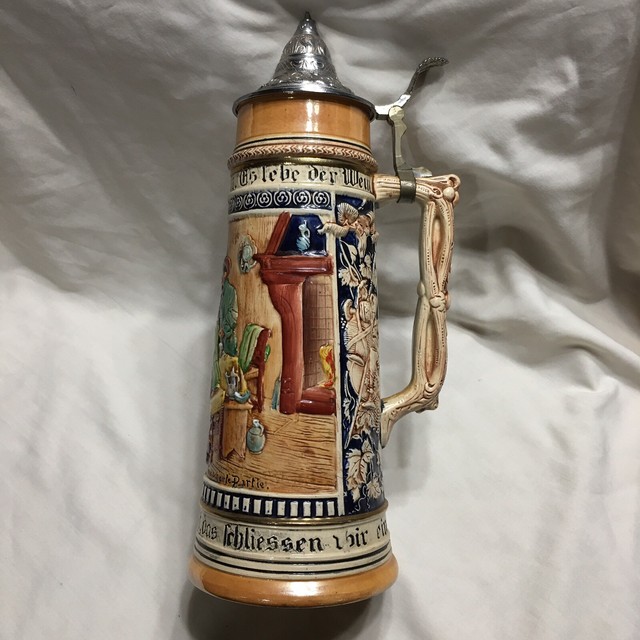 pewter beer stein with lid