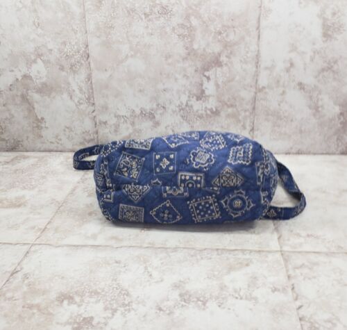 Blau Bandana Stoff Handarbeit Paisley Handtasche gesteppt einzelner Riemen mittelgroße Schultertasche - Bild 7 von 12