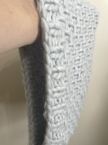 Collection Eighteen Grey Crochet Scarf Knitted Blue Gray Pullover One size - Picture 5 of 8