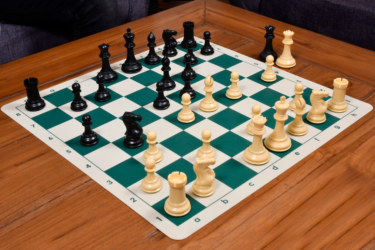 Chess Pieces 5 Black Chessboard Setup Board Game (Download Now) 