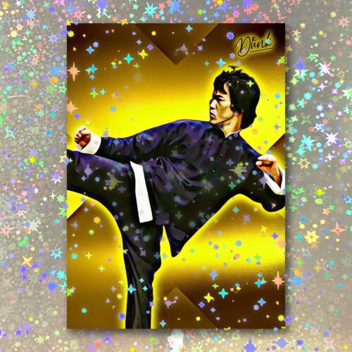 Bruce Lee Holographic X-Ceptional Sketch Card Limited 1/5 Dr. Dunk Signed Art