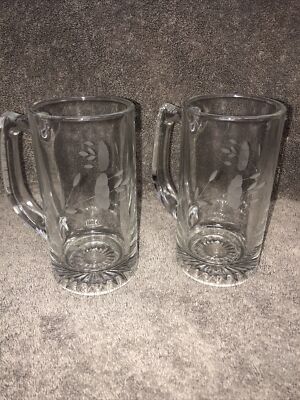 2 PRINCESS HOUSE EXCLUSIVE HERITAGE CRYSTAL BEER MUGS