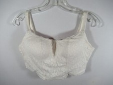 Victoria's Secret PINK Lace Longline Bralette Bra L White Wireless Lightly Lined