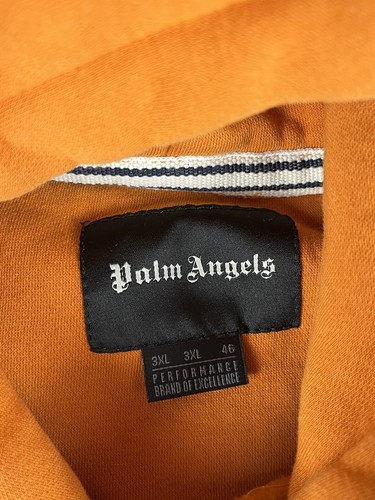 Felpa con cappuccio uomo Palm Angels pesca/arancione taglia 3XL XXXL Spellout - Foto 7 di 10
