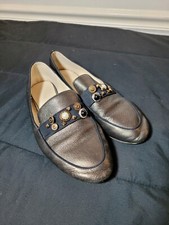 C115 Nine West Womens Slip On Dress Shoes Loafers 10M Leather Upper Preowned