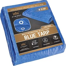 ATERET Multi-Purpose Blue Tarp Cover I Waterproof, 5-Mil Thick Plastic Poly