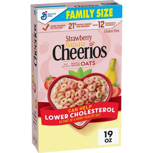 New Cheerios Strawberry 🍓 Banana 🍌 Heart Healthy Cereal, 19 OZ. (Pack of 2) - 第 2/5 張圖片