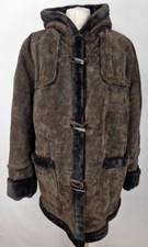 Julia S. Roma Womens Suede Leather Hooded Coat , Size 12, Brown, Good Cond.  Bl5