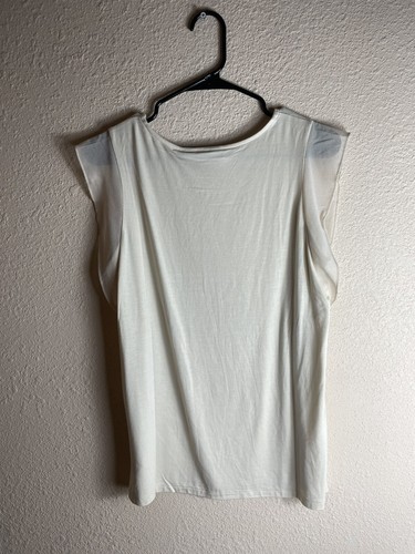 T-shirt donna Tahari nuova con etichetta taglia large/beige - Foto 5 di 7