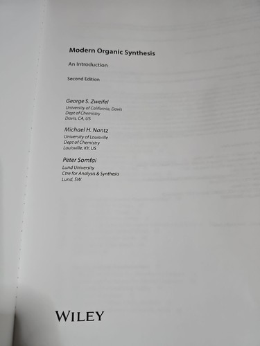 Modern Organic Synthesis : An Introduction by Peter Somfai, Michael H ...