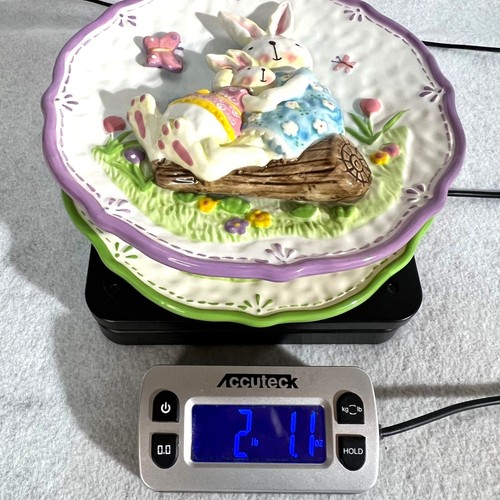 Osterhase Hasen & Küken Keramik Deko Teller 2er Set Pastell 3D Kunst - Bild 15 von 15