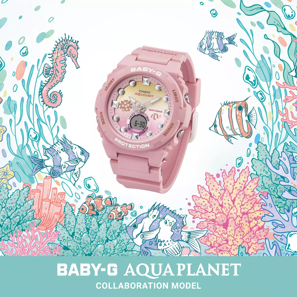 CASIO BABY G BGA 320AQ 4AJR Aquaplanet Collaboration Model Watch