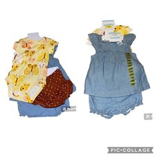 Carter's Baby Girl's 4-Piece Mix  Match Tops and Diaper Cover Sets 3-6M New