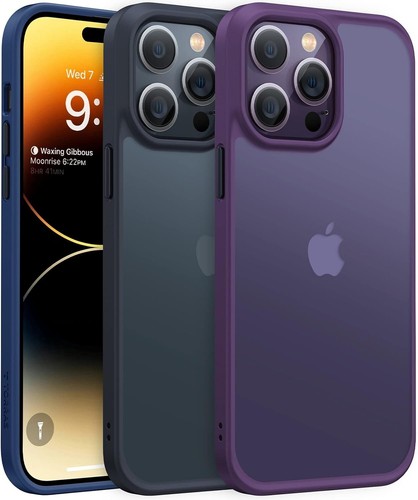 Apple iPhone 14 Pro Hülle TORRAS Stoßfest Anti-Fingerabdruck/Kratzer Matt Schwarz