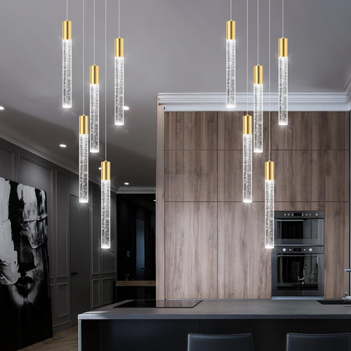 5-Lights Chandelier Modern Crystal Glam Light Remote Dimmable Pendant Lighting f - Picture 7 of 8