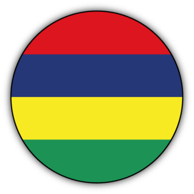 Mauritius Round Flag Car Bumper Sticker Decal