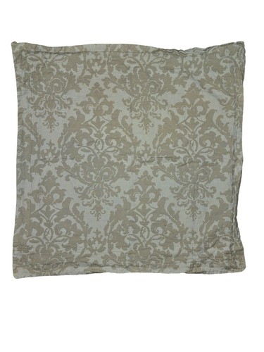 Pottery Barn Euro Sham Beige Jacquard Damask Pattern 26" X 26" Cotton Blend