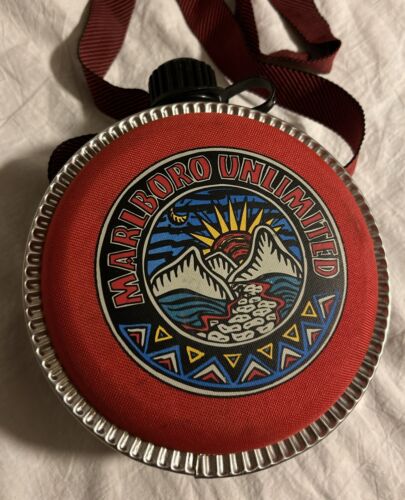 Vintage Marlboro Coleman Red Canteen Red 1980s With Adjustable Shoulder Strap