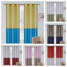 2PC SET MIX MATCH COLOR GROMMET PANELS WINDOW CURTAIN DRAPE HEIDI 108" X-LONG