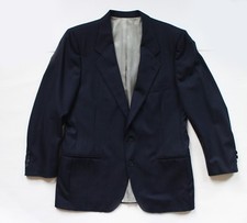 Valentino Uomo Mens Suit Jacket Navy Blue Virgin Wool Pin Striped Blazer Italy