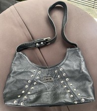 Vintage Harley Davidson Women s Studded Black Leather Purse/Embroidered/USA