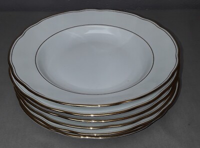 Oscar Schaller Suppenteller 6er Set Doppelt Goldrand Tiefe Teller Porzellan H 76