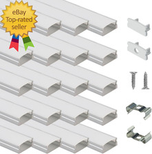 20Pack 3.3FT/1M LED Channel Aluminum U Shape Silver LED Strip Diffuser Channel