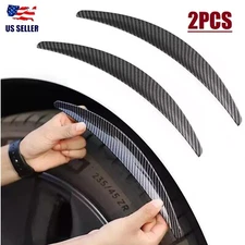 2Pcs Car Carbon Fiber Wheel Eyebrow Arch Trim Lips Fender Flares Protector Strip