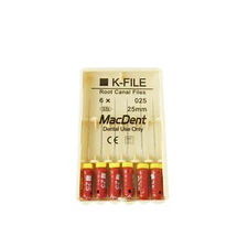 6Pcs MacDent Dental Endo Root Canal File K Files Stainless Steel Hand Use 25mm