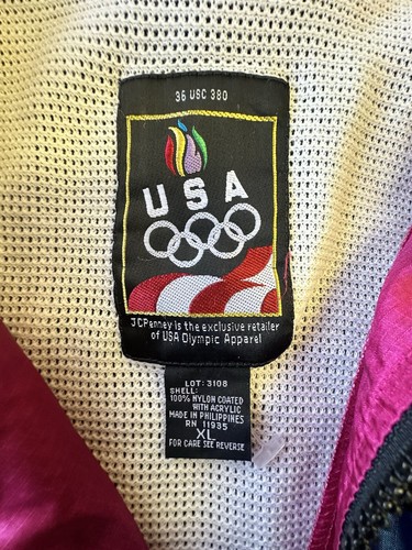 Vintage USA Olympics Jacket Size XL 90s Color Block Windbreaker JC Penney - Picture 6 of 8