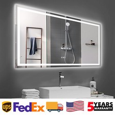 72'' x 36'' LED Bathroom Mirror Dimmable Light w/ Infinite Color Temp Anti-Fog