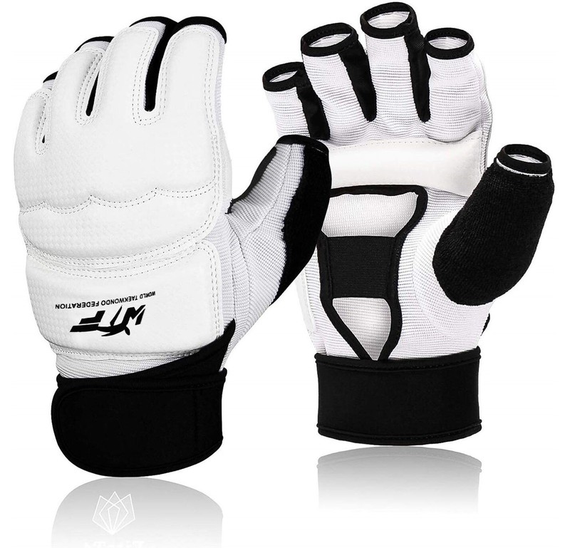 Half Finger Sparring Hand Gloves Hand Protector Taekwondo Karate MMA XXL White