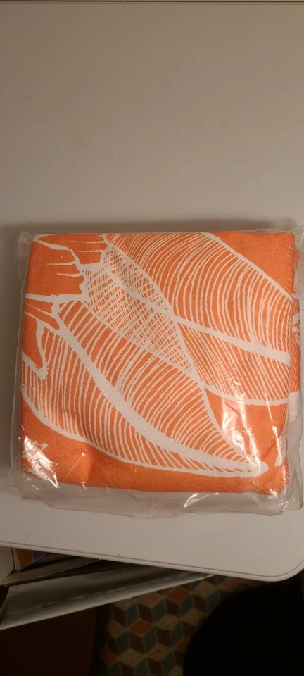 SUMMER & ROSE Exterior Terry Roundie Manta Floral Naranja Blanco Suave Toalla de Playa Foto 3 de 4