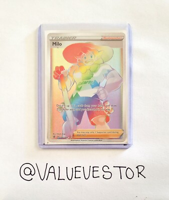 rainbow milo pokemon card price (Full Art) - SWSH02: Rebel Clash [ULTRA RARE] variation to centering Milo Trainer Rainbow Secret Rare
