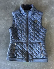Noel Asmar Quilted  Equestrian Womens Vest  Navy Blue Size M