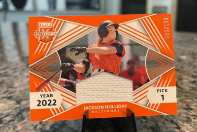 2022 Elite Extra Edition Jackson Holiday Pick 1 Patch FRM-JH /199 Orioles