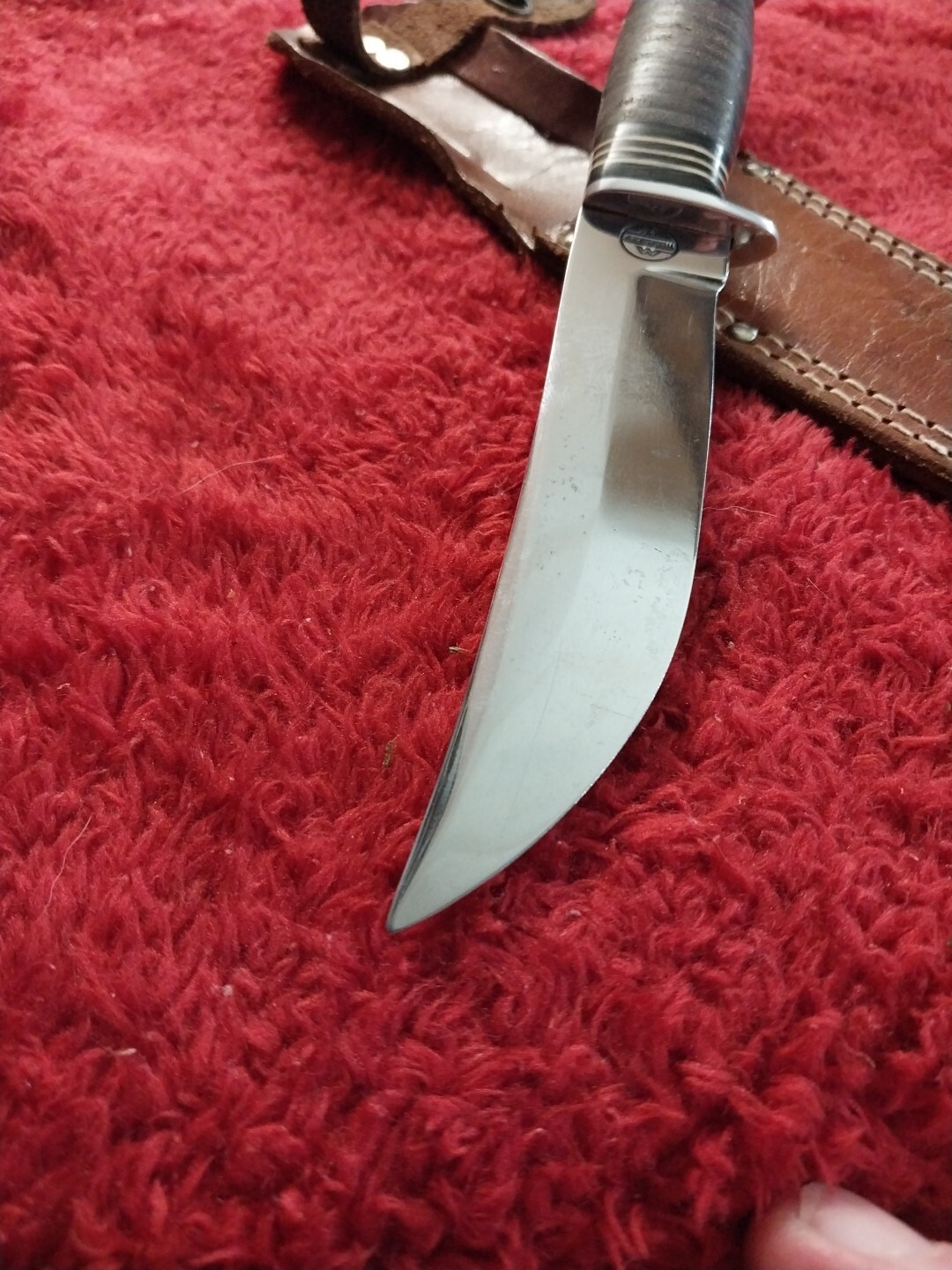 Vintage Western Field Hunting Knife w/case Bowie WWII Era Skinner Old