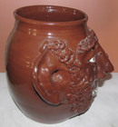 UNUSUAL Student of Tom Phelps Studio Jug Ugly Face Handmade Pottery 2014 Brown — photo 4