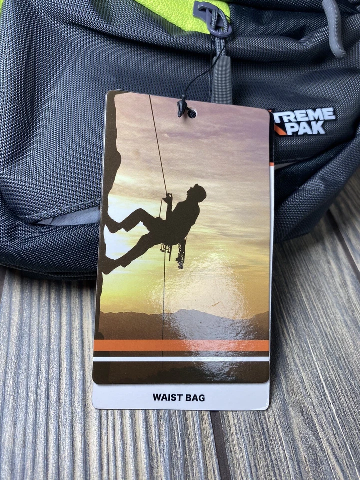 Extreme Pak Negro Cremallera Fannie Pack Bolsillos Senderismo Cintura Bolso ¡Nuevo! Foto 2 de 4