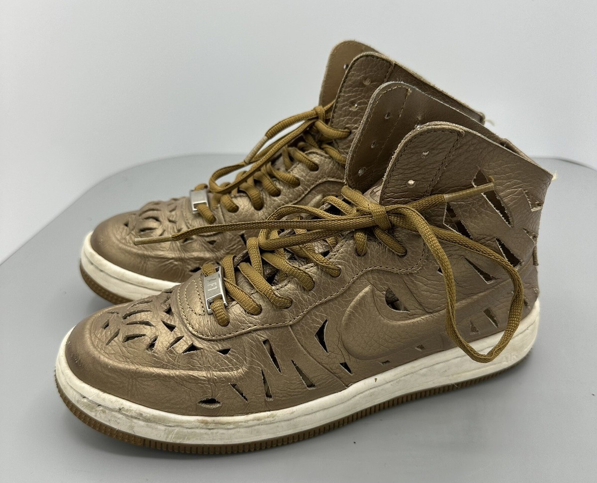 Rare Sample Nike AF1 Ultra Force Mid Joli Gold 725075-900 Woman Size