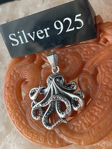 Silver Octopus Pendant With Silver Necklace - Picture 2 of 7