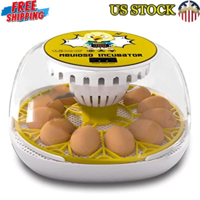 12-24 Egg Incubator W/ Auto Turner & Water Replenishment 360°Degree View New