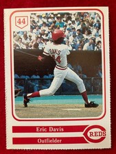 NICE! Eric Davis 1985 Cincinnati Reds Yearbook Card #44 Rookie RC Team Issued. rookie card picture