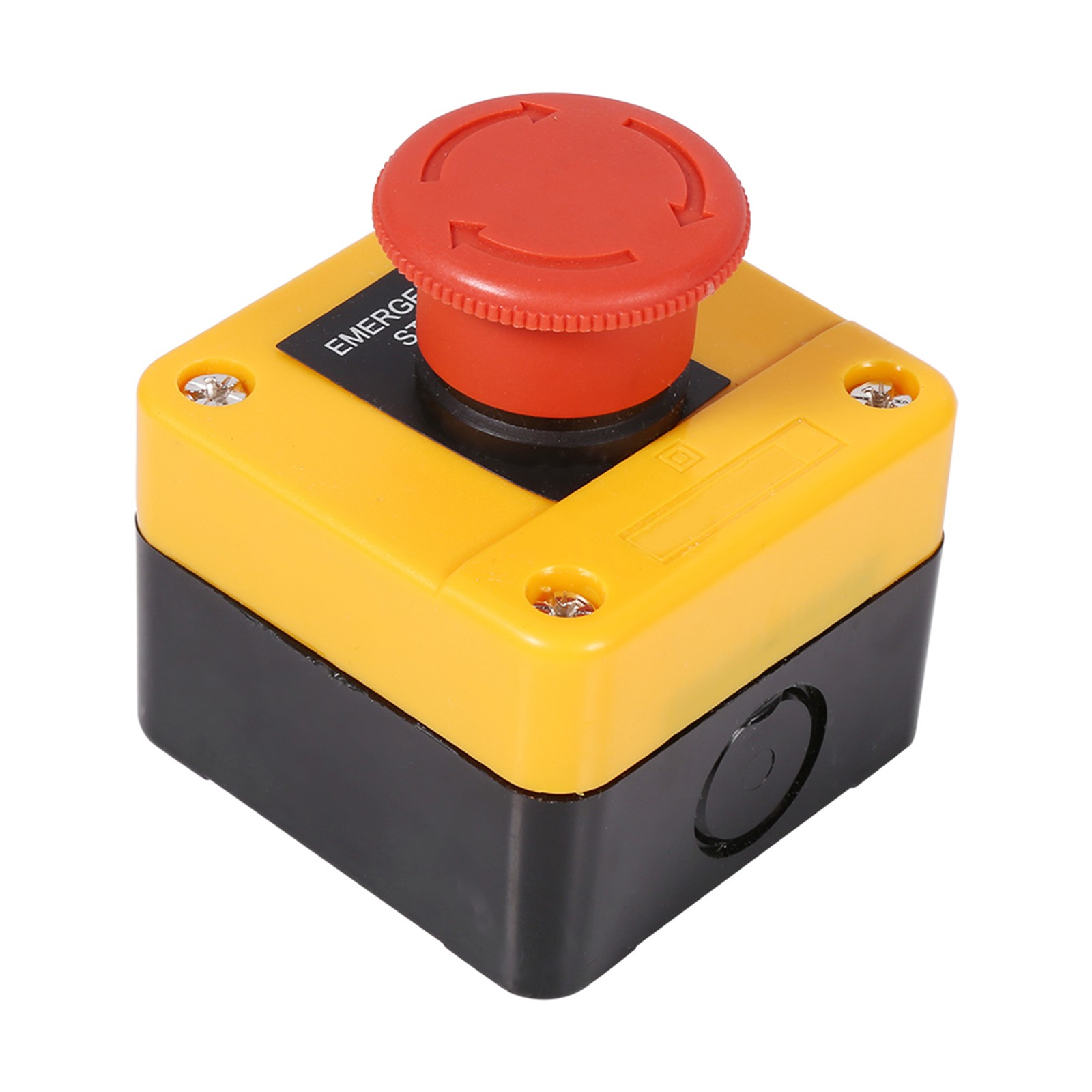 1Pc 660V 10A Plastic Shell Red Sign Emergency Stop Mushroom Push Button Switch