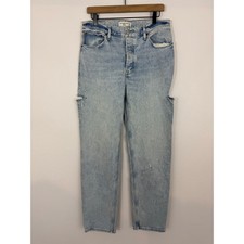 Abercrombie  Fitch The Dad High Rise Jeans 30/10L Light Wash Distressed