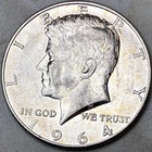 1964-P CIRC 90% Silver Kennedy Half Dollar - .362 Oz of Silver & Free Shipping!