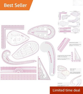 Sewing Ruler Set French Curve Pattern Ruler Kit for Tailors & Designers