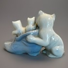 Vintage Ceramic White Mama Cat & 2 Kittens in Shoe Figurine Made: Occupied Japan — photo 6