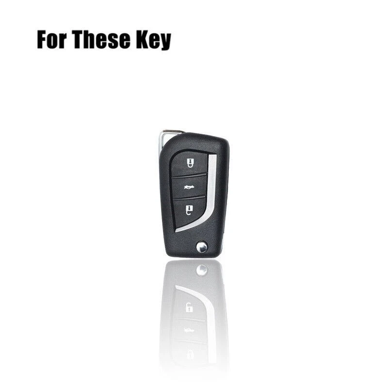 Funda protectora de cuero para llave de coche de aleación de zinc para Toyota Corolla Camry C-HR RAV4 Prius Foto 2 de 4